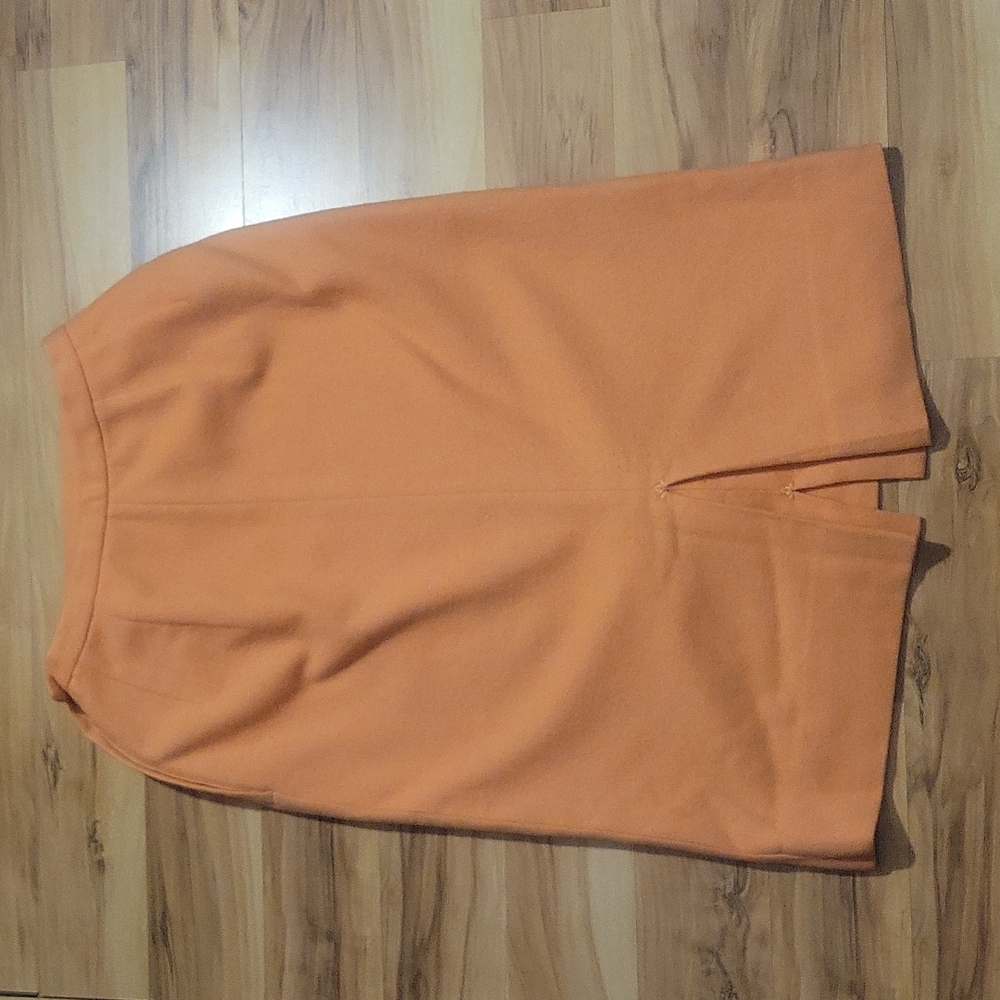 Vintage 60s 70s  Orange Wool Skirt S - Picture 4 of 10